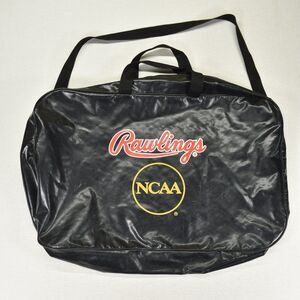 Rawlings NCAA Vintage Large Black Vinyl Faux Leather Equipment Bag Duffel Tote